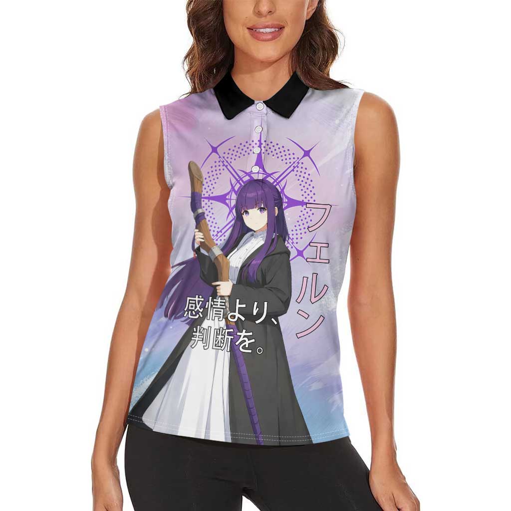 Fern Frieren Beyond Journey’s End Women Sleeveless Polo Shirt Anime Pastel Aesthetic