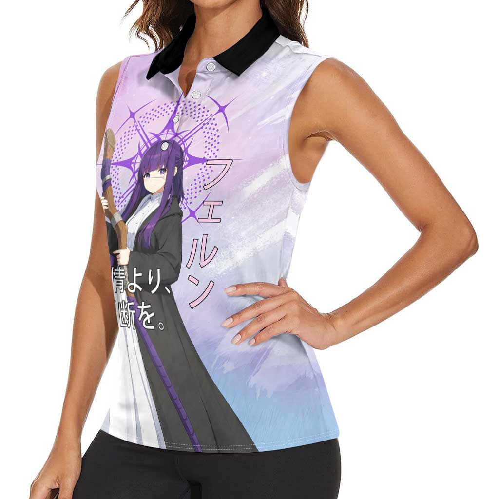 Fern Frieren Beyond Journey’s End Women Sleeveless Polo Shirt Anime Pastel Aesthetic