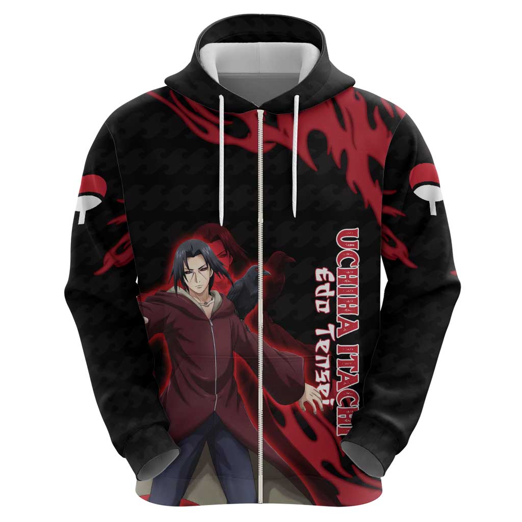 Uchiha Itachi Edo Tensei Naruto Hoodie Crimson Flame Anime Resurrection Style