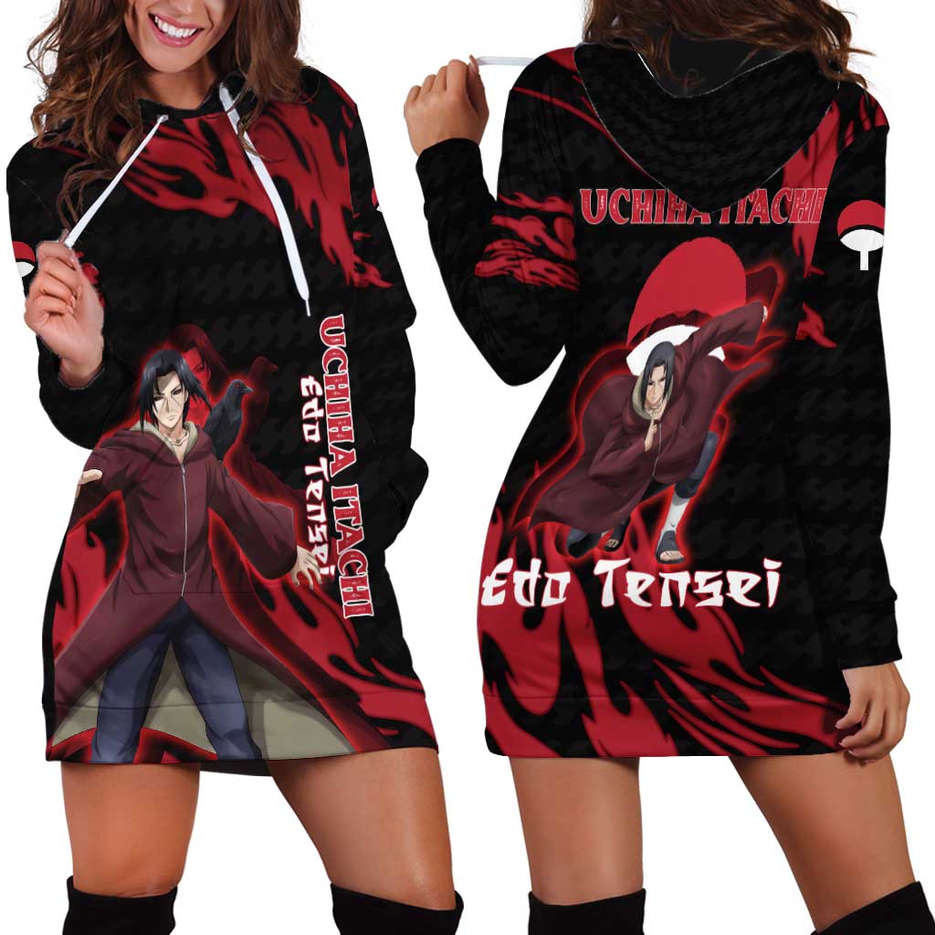 Uchiha Itachi Edo Tensei Naruto Hoodie Dress Crimson Flame Anime Resurrection Style
