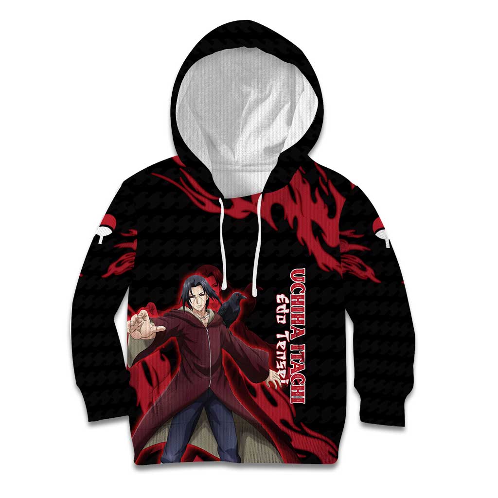Uchiha Itachi Edo Tensei Naruto Kid Hoodie Crimson Flame Anime Resurrection Style