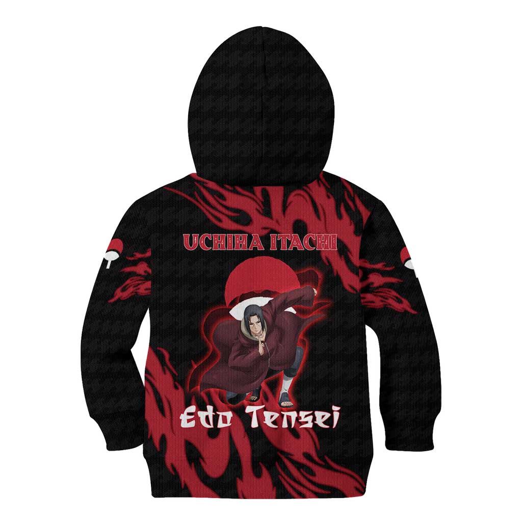 Uchiha Itachi Edo Tensei Naruto Kid Hoodie Crimson Flame Anime Resurrection Style