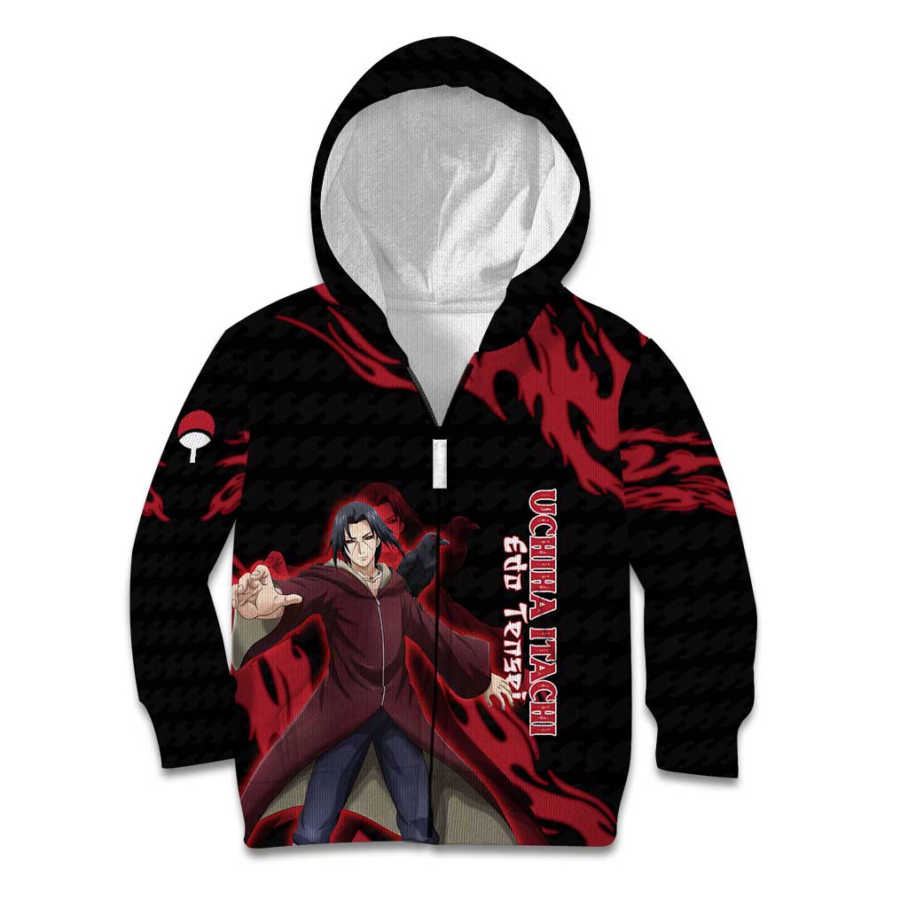 Uchiha Itachi Edo Tensei Naruto Kid Hoodie Crimson Flame Anime Resurrection Style