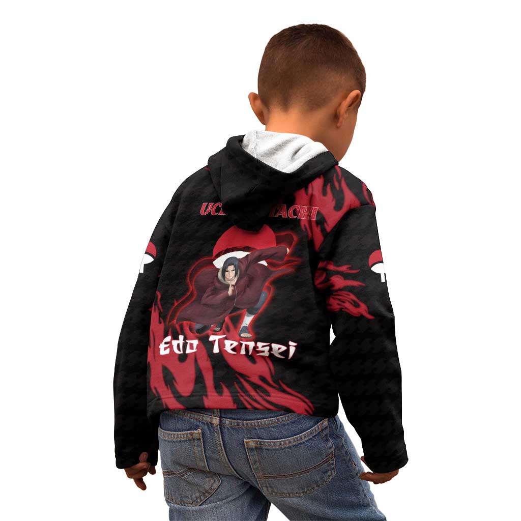 Uchiha Itachi Edo Tensei Naruto Kid Hoodie Crimson Flame Anime Resurrection Style