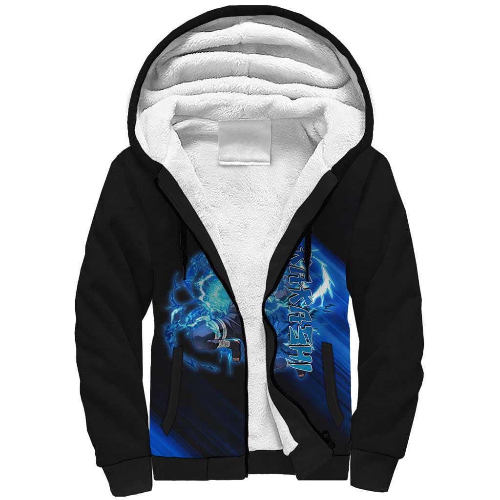 Kakashi Hatake Naruto Sherpa Hoodie Electric Surge Anime Motion Style