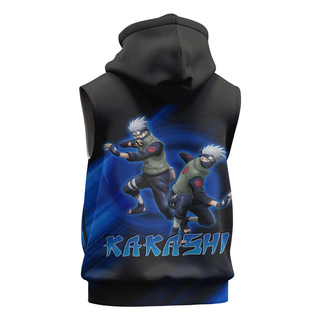 Kakashi Hatake Naruto Sleeveless Hoodie Electric Surge Anime Motion Style