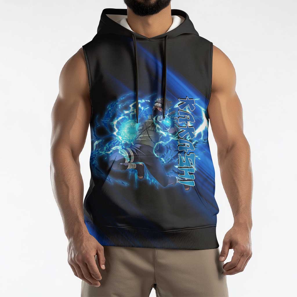 Kakashi Hatake Naruto Sleeveless Hoodie Electric Surge Anime Motion Style