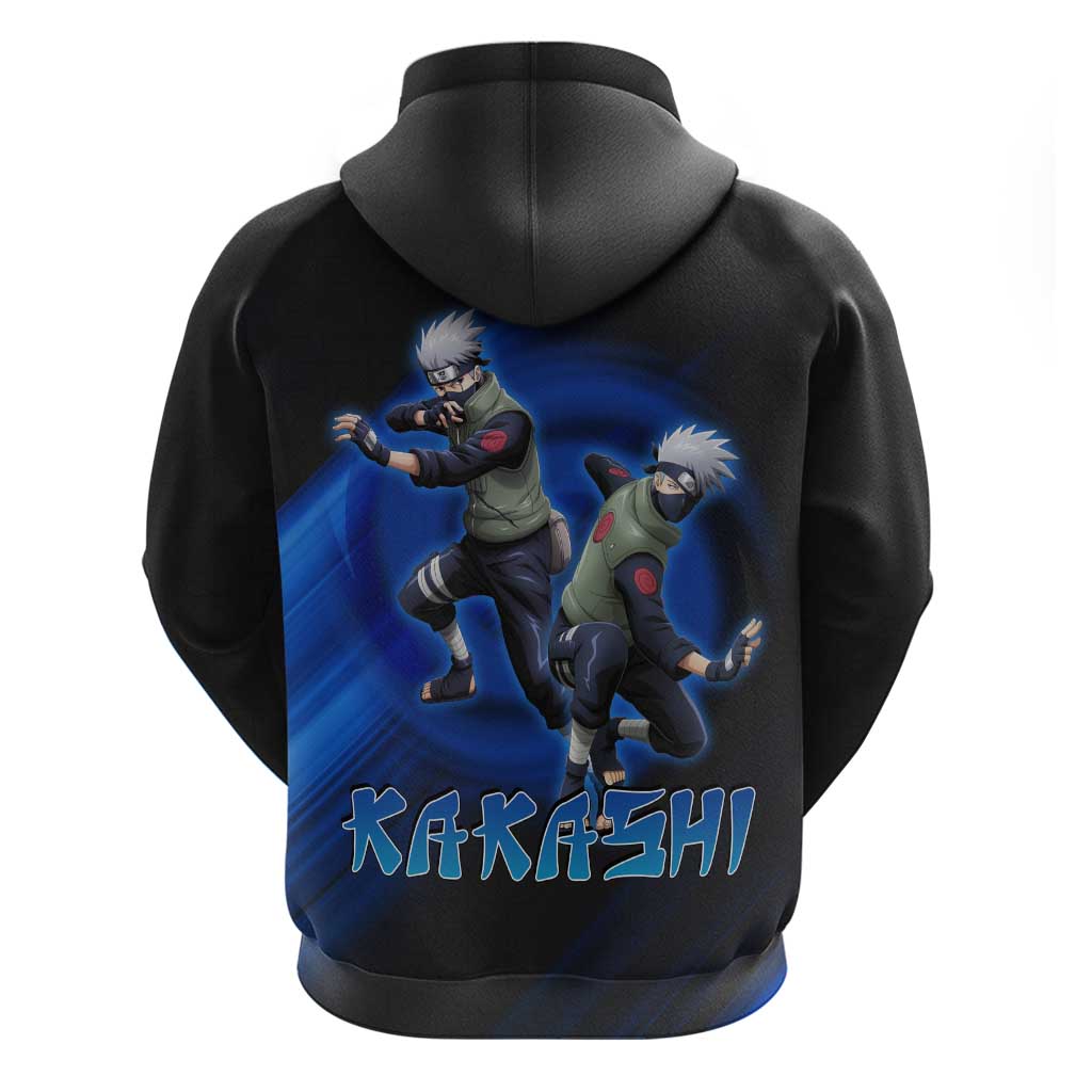 Kakashi Hatake Naruto Zip Hoodie Electric Surge Anime Motion Style