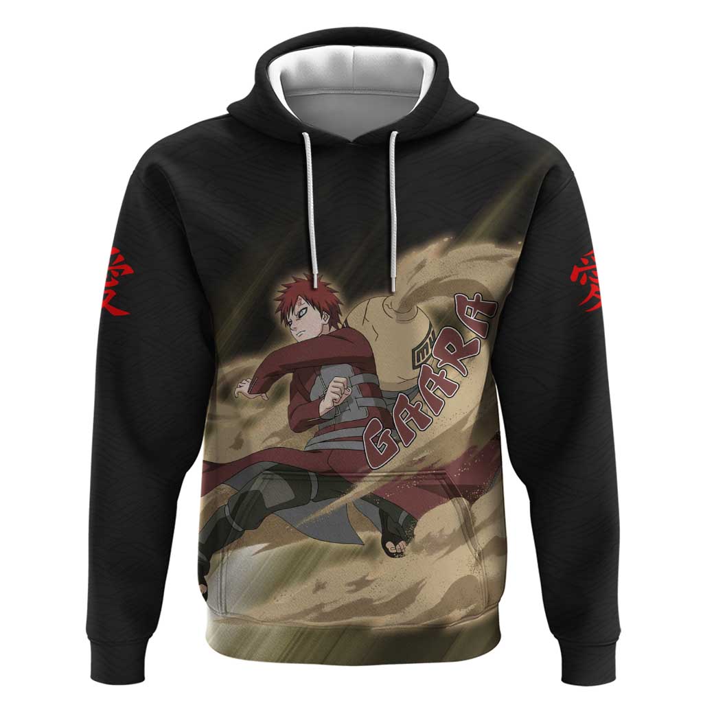 Gaara Naruto Hoodie Sandstorm Anime Kanji Burst Style