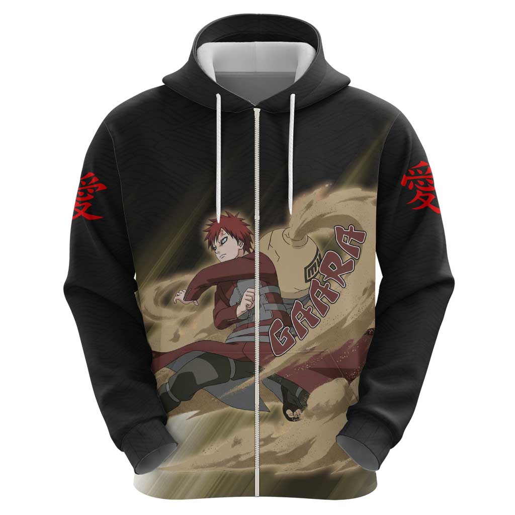 Gaara Naruto Hoodie Sandstorm Anime Kanji Burst Style