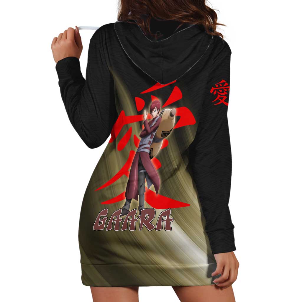 Gaara Naruto Hoodie Dress Sandstorm Anime Kanji Burst Style