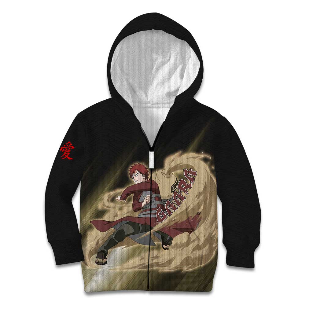 Gaara Naruto Kid Hoodie Sandstorm Anime Kanji Burst Style