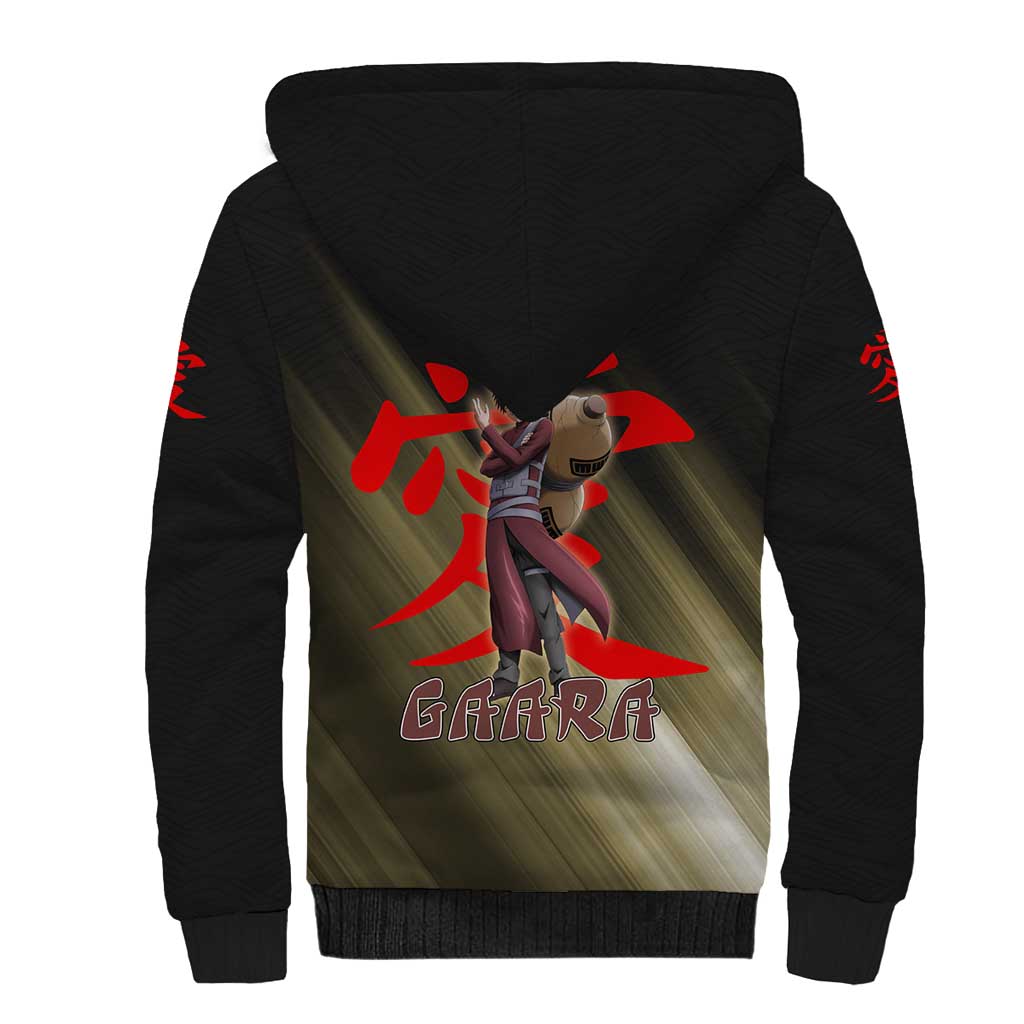 Gaara Naruto Sherpa Hoodie Sandstorm Anime Kanji Burst Style