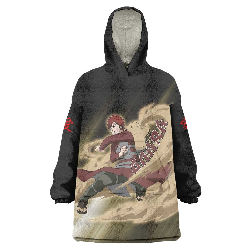 Gaara Naruto Wearable Blanket Hoodie Sandstorm Anime Kanji Burst Style