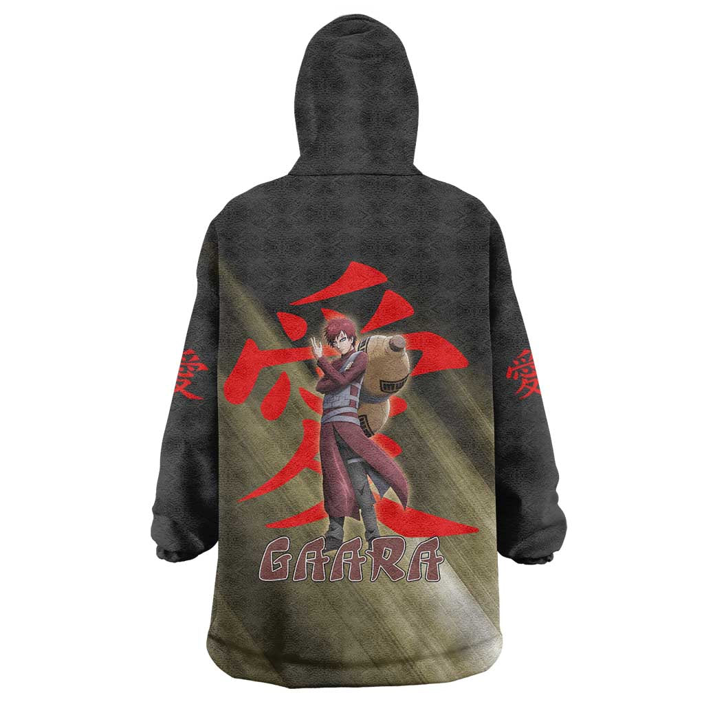 Gaara Naruto Wearable Blanket Hoodie Sandstorm Anime Kanji Burst Style