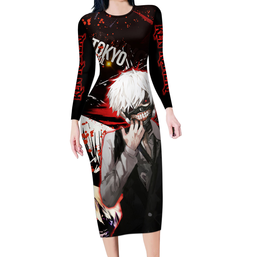 Ken Kaneki Long Sleeve Bodycon Dress Tokyo Ghoul TS04