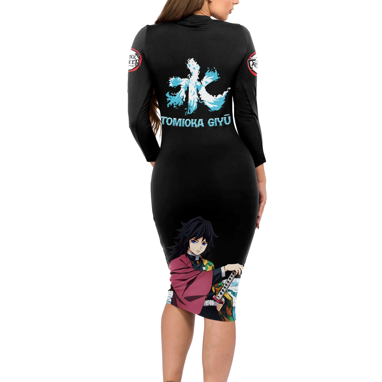 Tomioka Giyū - Demon Slayer Long Sleeve Bodycon Dress Anime Style