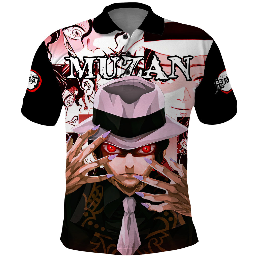 Muzan Kibutsuji Demon Slayer Polo Shirt Anime Mix Manga Style