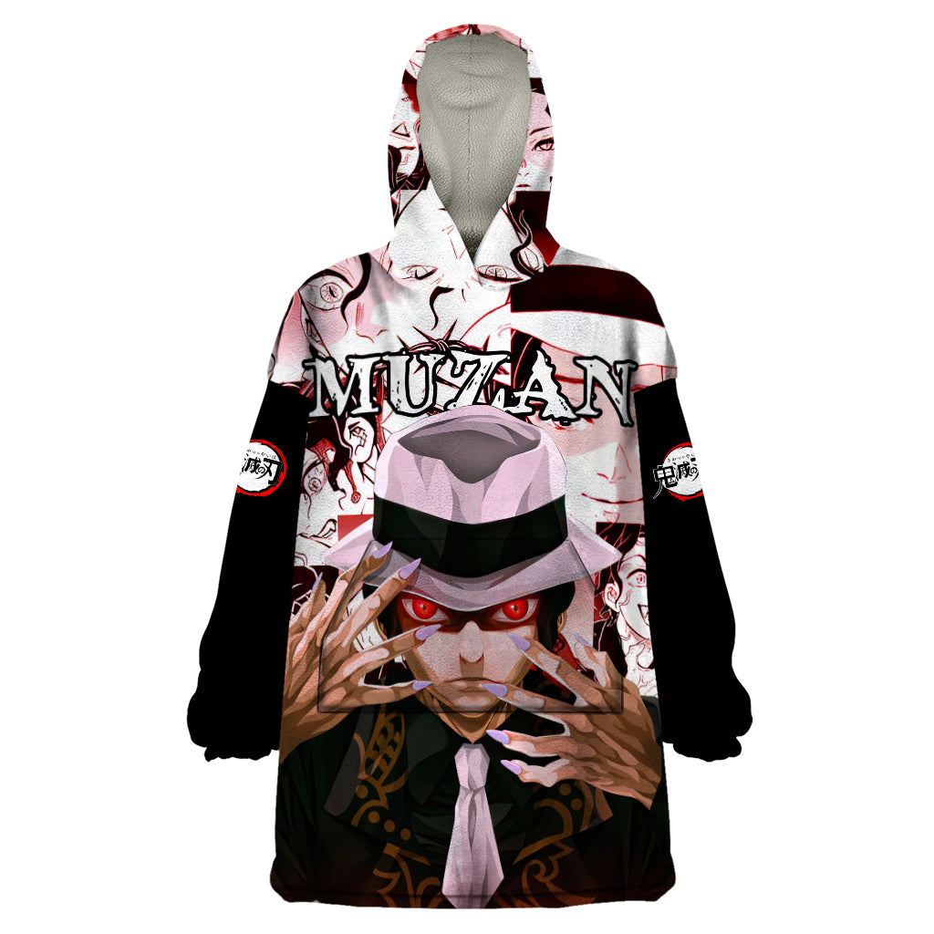 Muzan Kibutsuji Demon Slayer Wearable Blanket Hoodie Anime Mix Manga Style