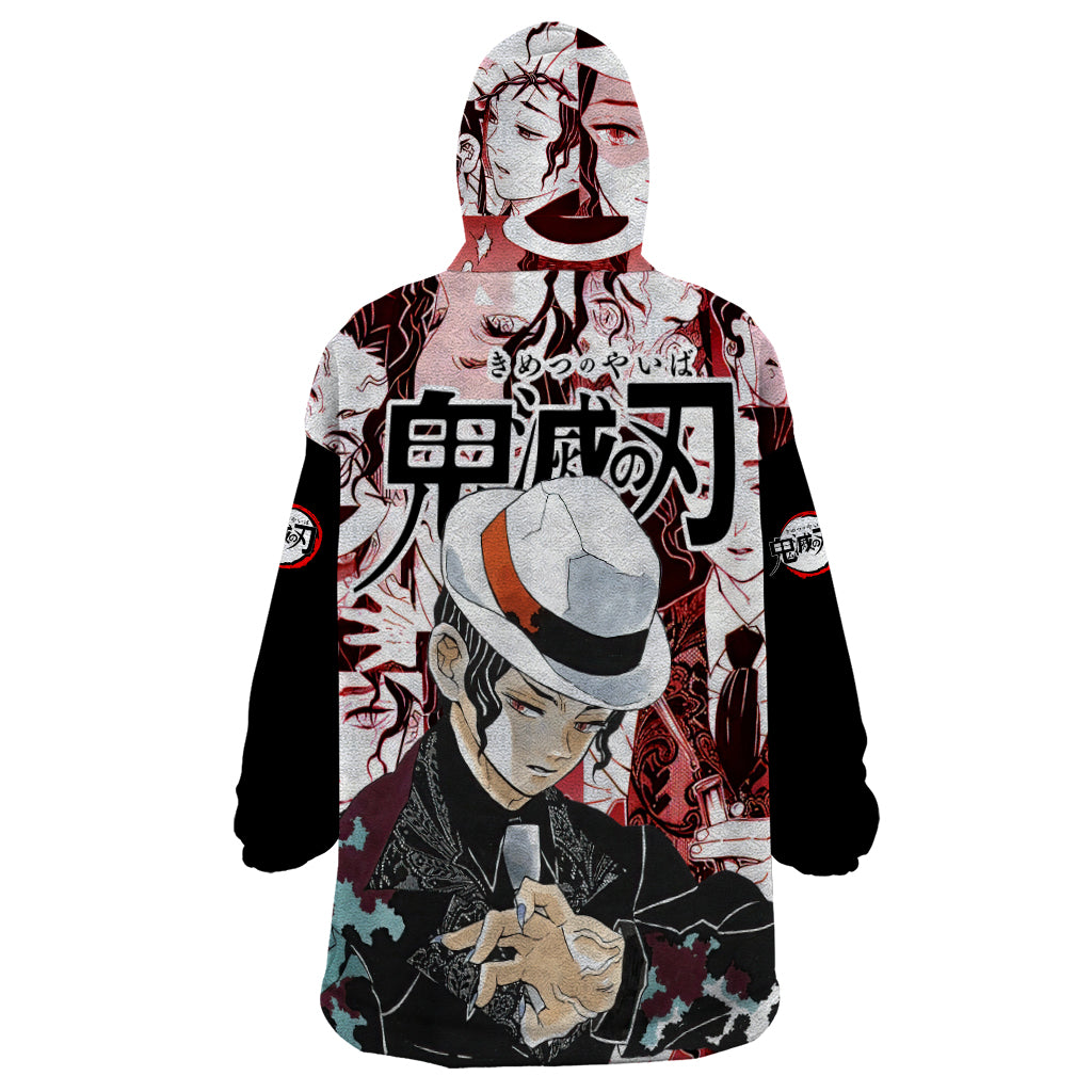 Muzan Kibutsuji Demon Slayer Wearable Blanket Hoodie Anime Mix Manga Style
