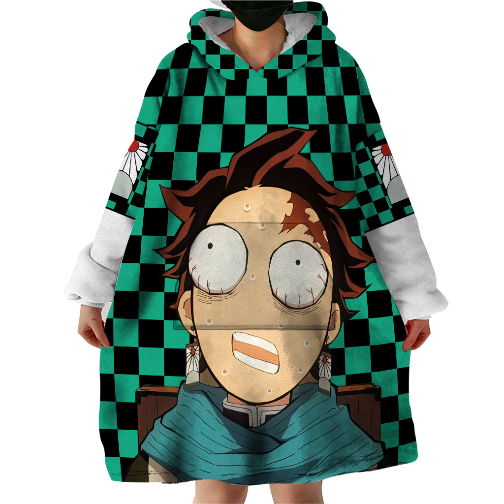Kimetsu Tanjro Demon Slayer Wearable Blanket Hoodie Anime Style