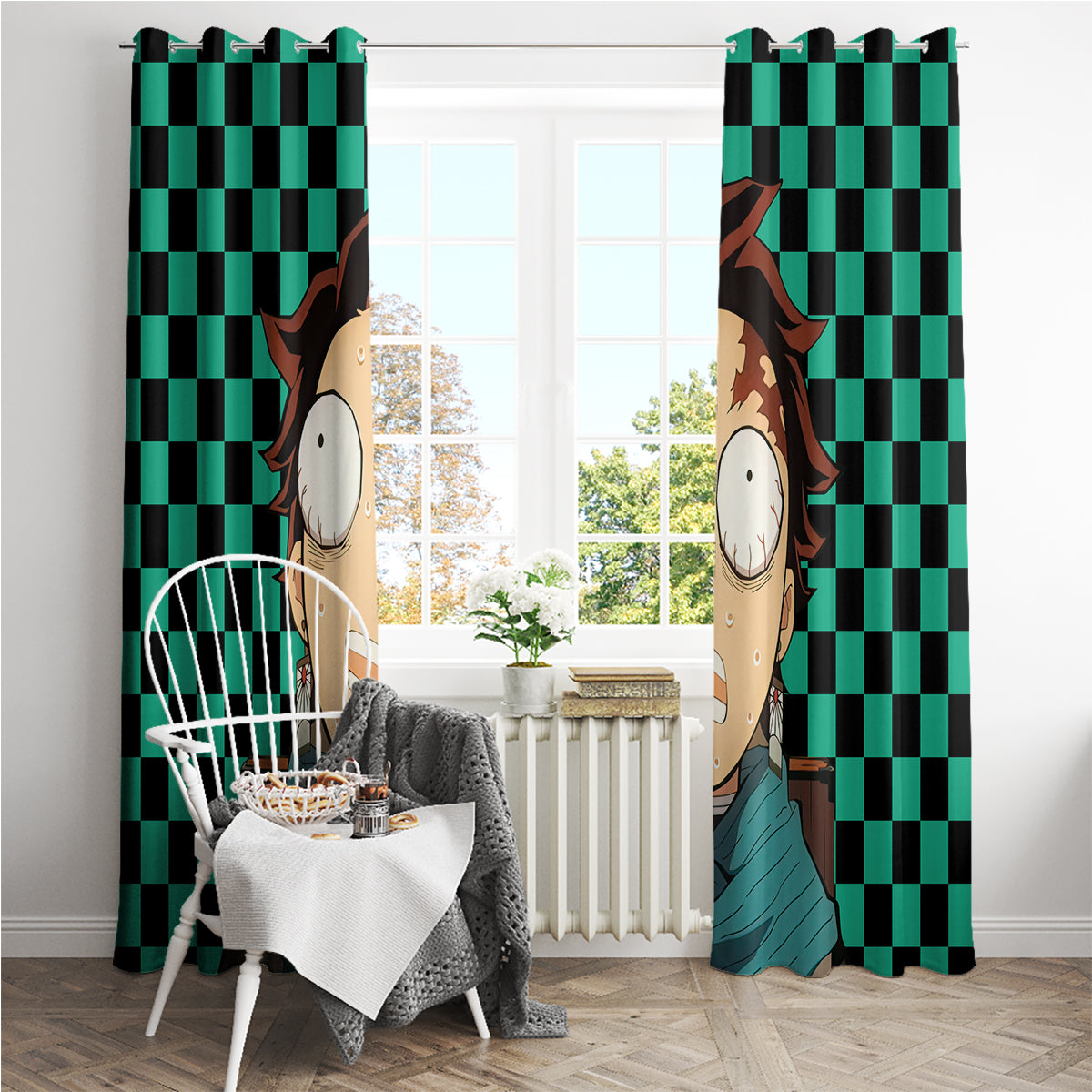 Kimetsu Tanjro Demon Slayer Window Curtain Anime Style