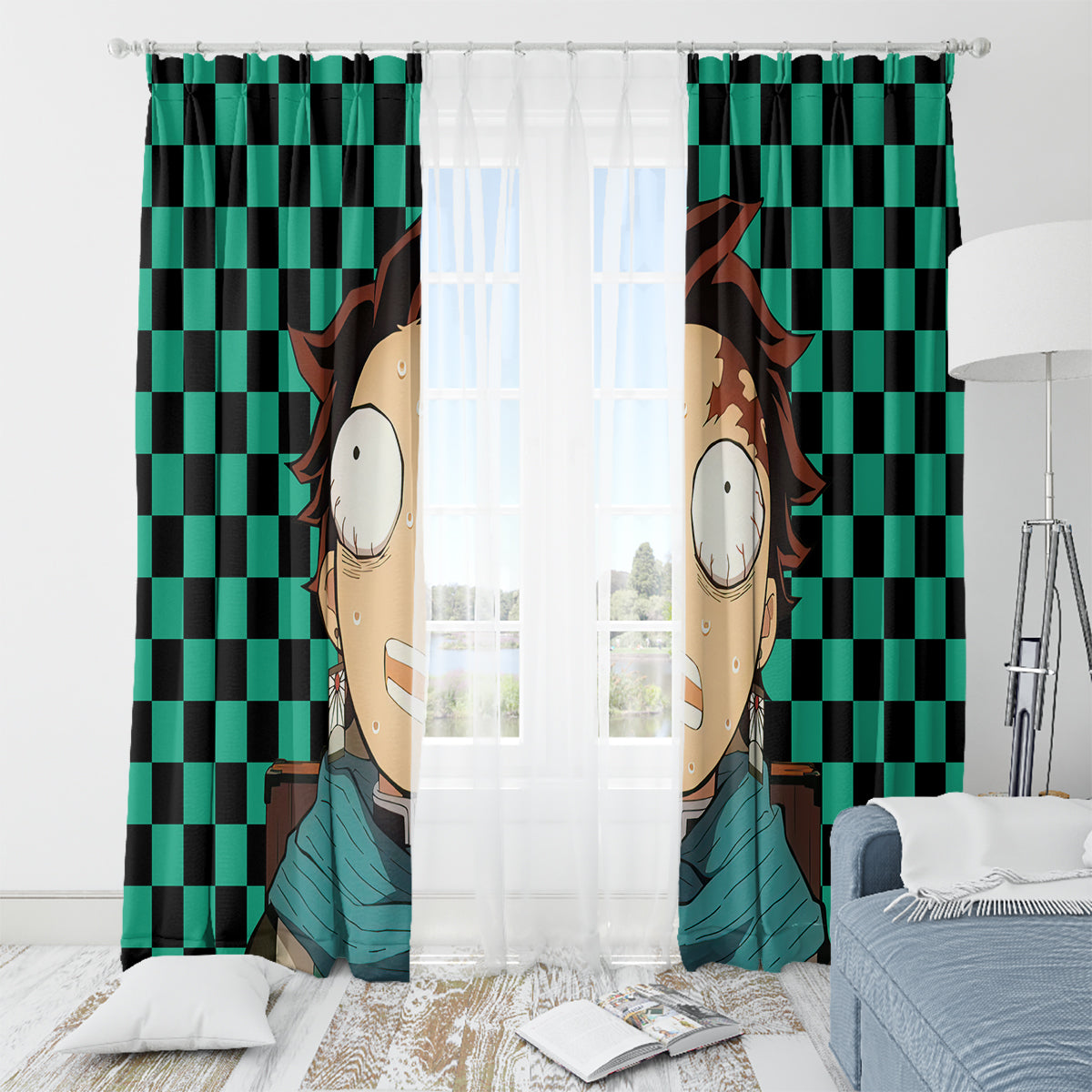 Kimetsu Tanjro Demon Slayer Window Curtain Anime Style