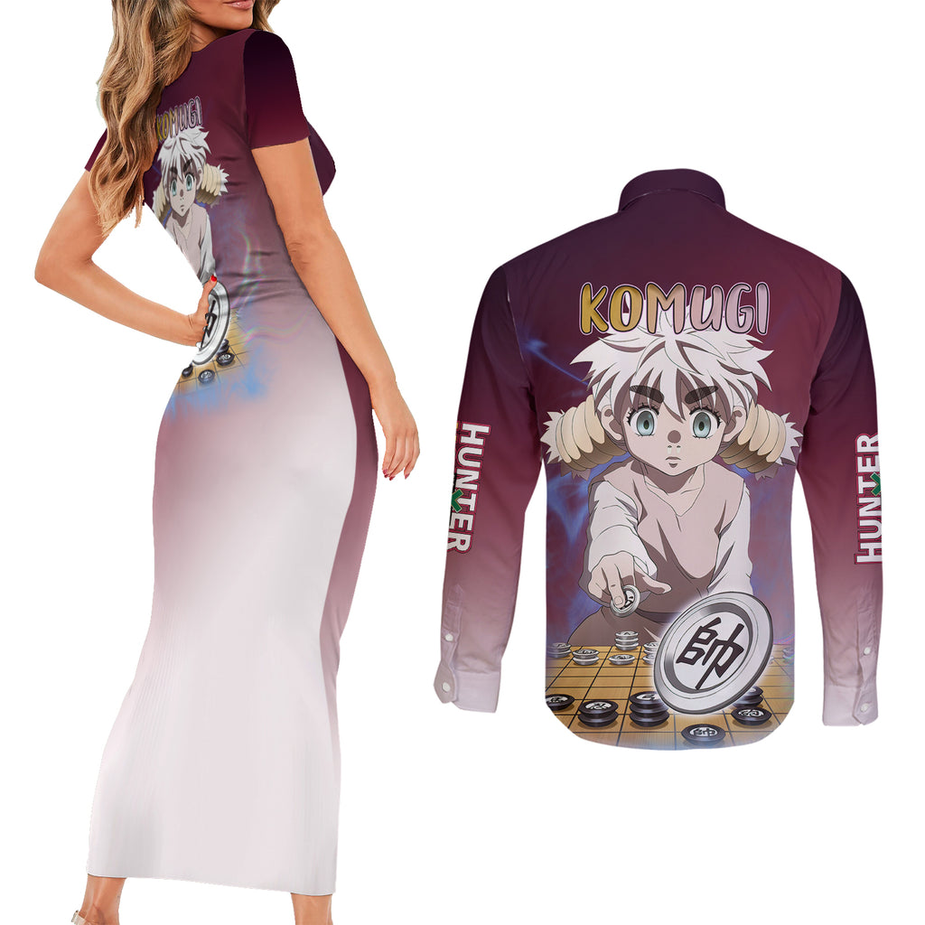 Komugi Hunter X Hunter Couples Matching Short Sleeve Bodycon Dress and Long Sleeve Button Shirt Anime Style