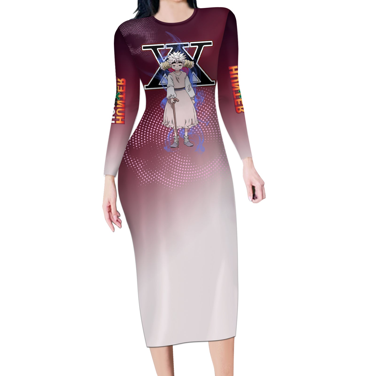 Komugi Hunter X Hunter Long Sleeve Bodycon Dress Anime Style