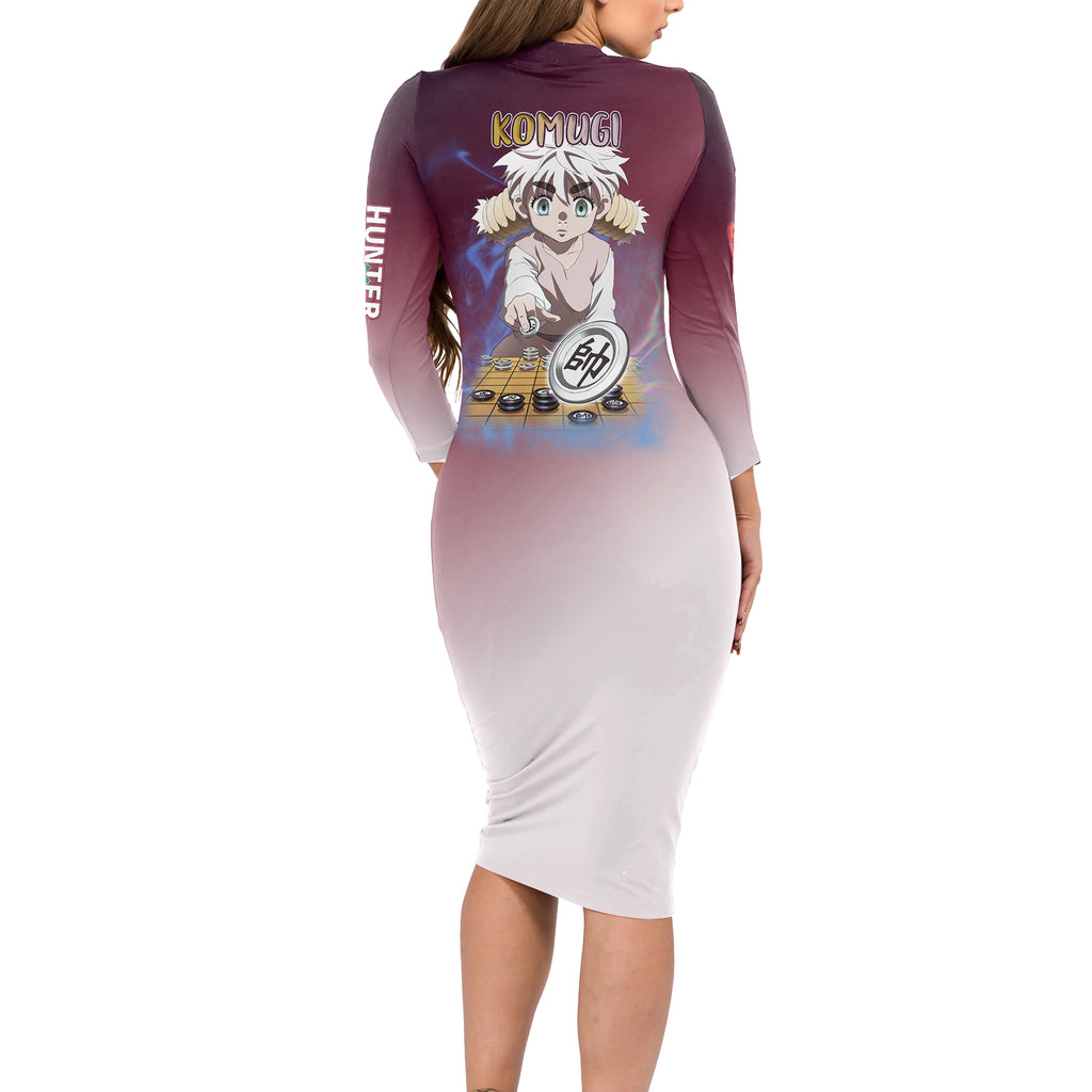 Komugi Hunter X Hunter Long Sleeve Bodycon Dress Anime Style