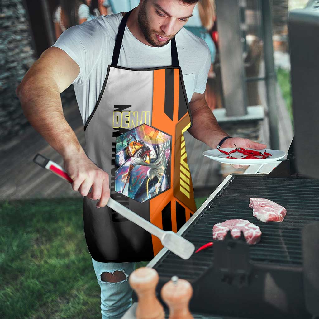 Denji from Chainsaw Man Apron with Energetic Posing and Chainsaw Demon Design - The Mazicc