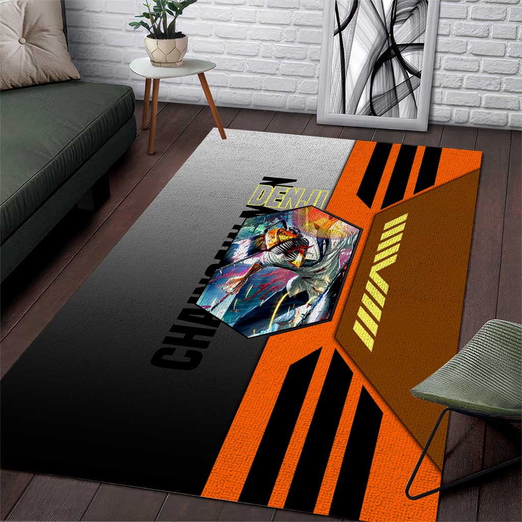 Denji from Chainsaw Man Area Rug with Energetic Posing and Chainsaw Demon Design - The Mazicc