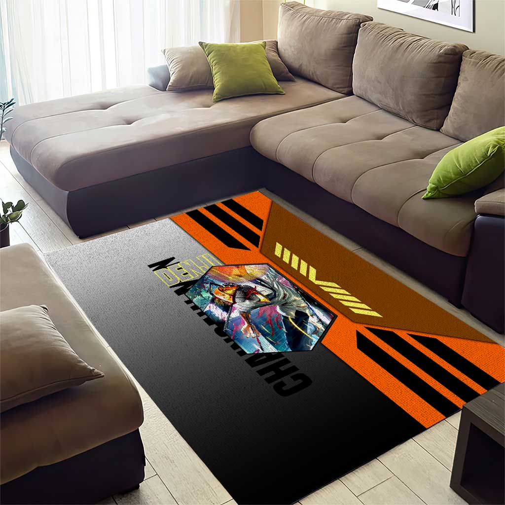 Denji from Chainsaw Man Area Rug with Energetic Posing and Chainsaw Demon Design - The Mazicc