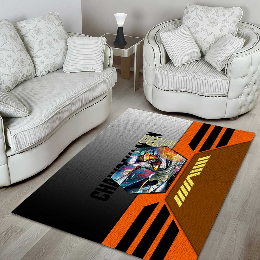 Denji from Chainsaw Man Area Rug with Energetic Posing and Chainsaw Demon Design - The Mazicc