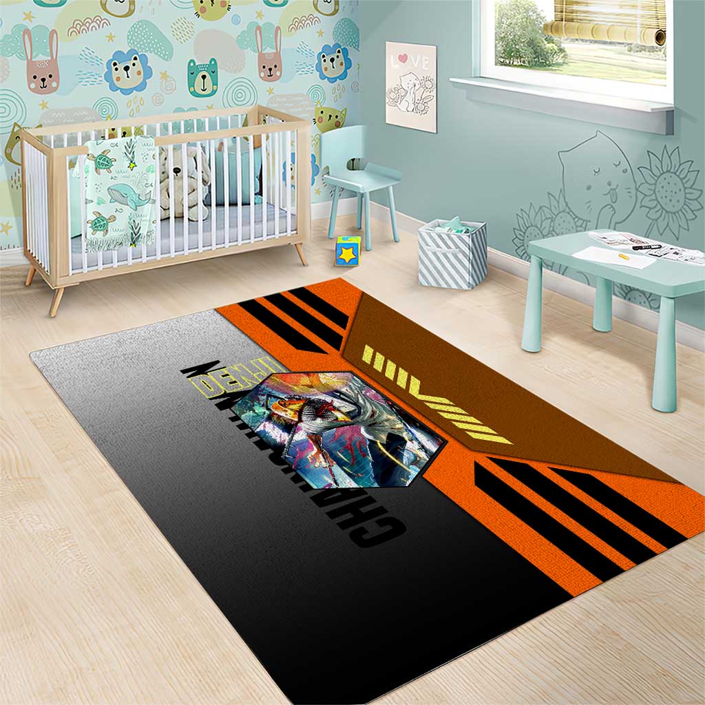 Denji from Chainsaw Man Area Rug with Energetic Posing and Chainsaw Demon Design - The Mazicc