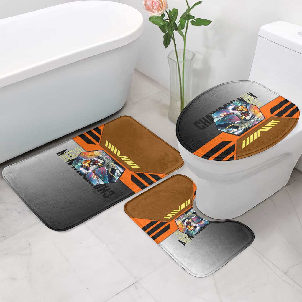Denji from Chainsaw Man Bathroom Set with Energetic Posing and Chainsaw Demon Design - The Mazicc