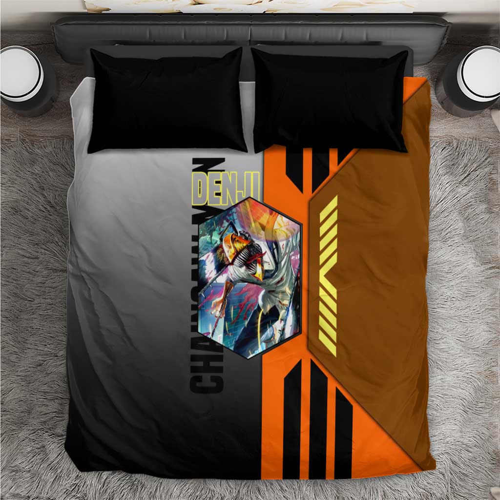 Denji from Chainsaw Man Bedding Set with Energetic Posing and Chainsaw Demon Design - The Mazicc