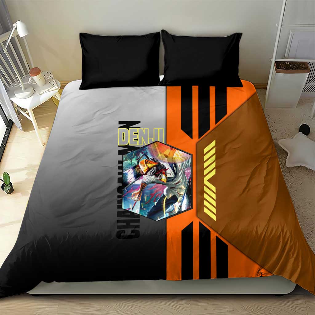 Denji from Chainsaw Man Bedding Set with Energetic Posing and Chainsaw Demon Design - The Mazicc