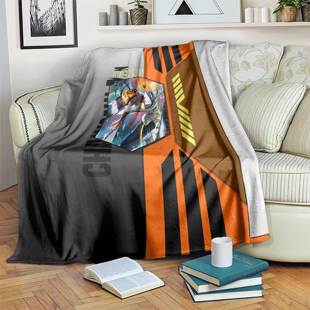 Denji from Chainsaw Man Blanket with Energetic Posing and Chainsaw Demon Design - The Mazicc