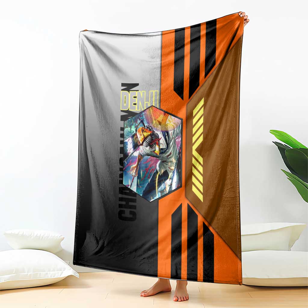 Denji from Chainsaw Man Blanket with Energetic Posing and Chainsaw Demon Design - The Mazicc