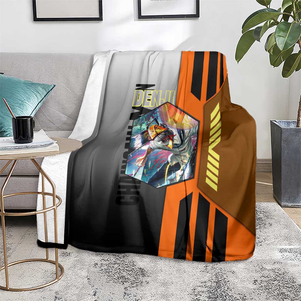 Denji from Chainsaw Man Blanket with Energetic Posing and Chainsaw Demon Design - The Mazicc