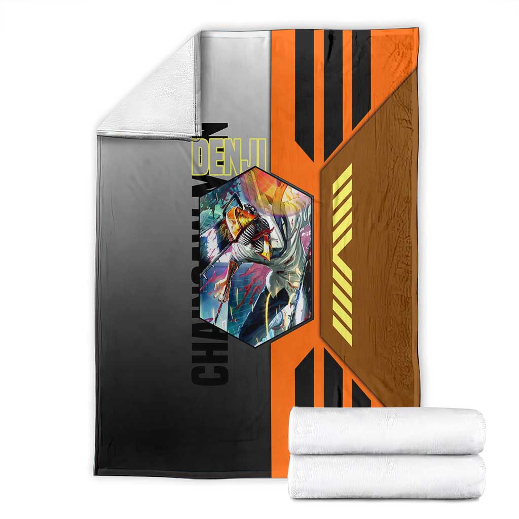 Denji from Chainsaw Man Blanket with Energetic Posing and Chainsaw Demon Design - The Mazicc