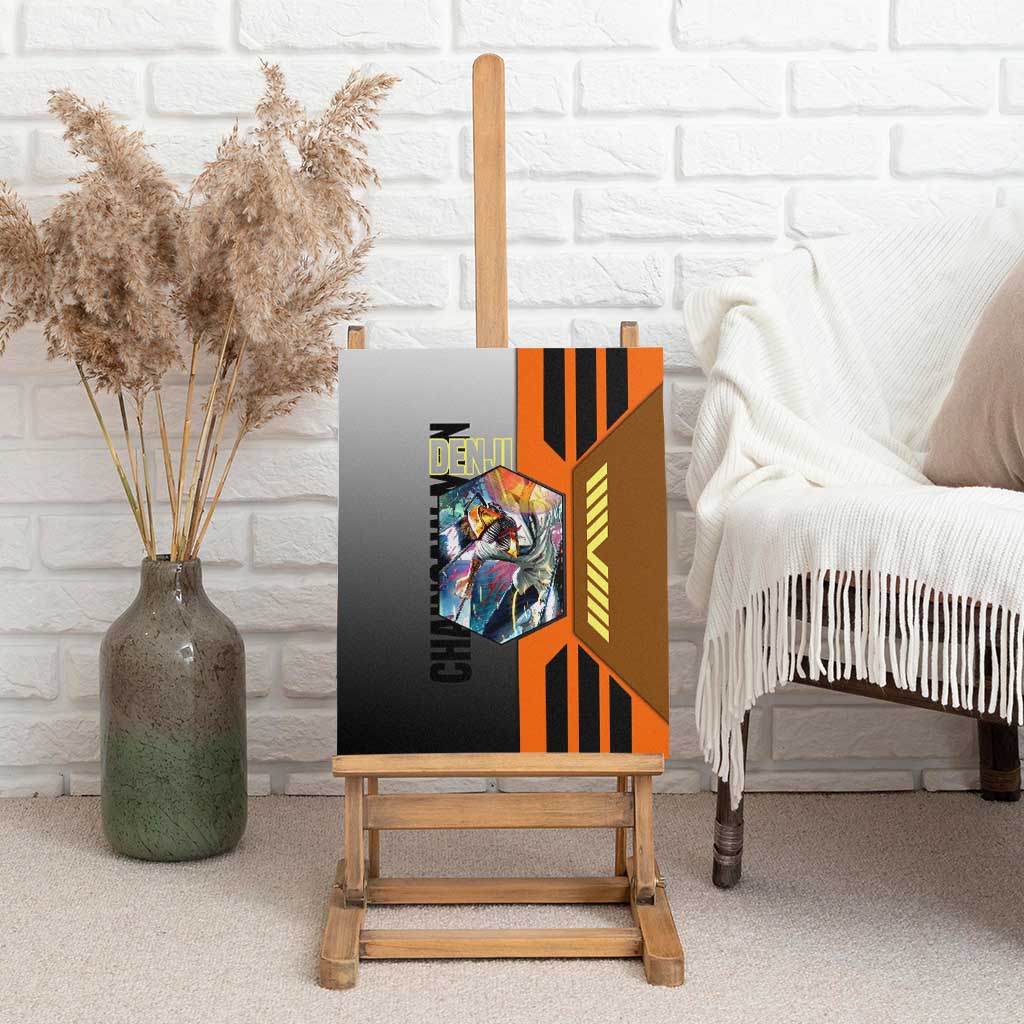 Denji from Chainsaw Man Canvas Wall Art with Energetic Posing and Chainsaw Demon Design - The Mazicc