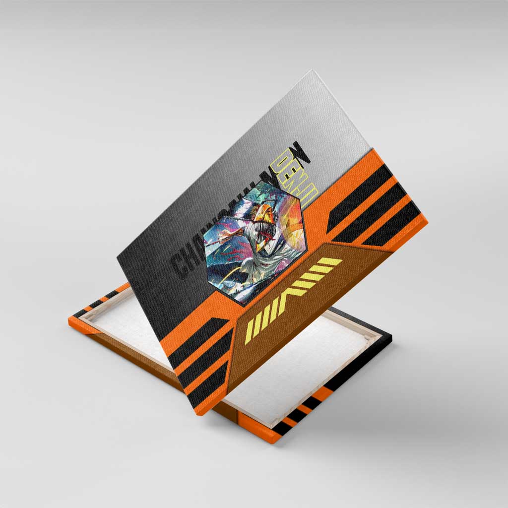 Denji from Chainsaw Man Canvas Wall Art with Energetic Posing and Chainsaw Demon Design - The Mazicc