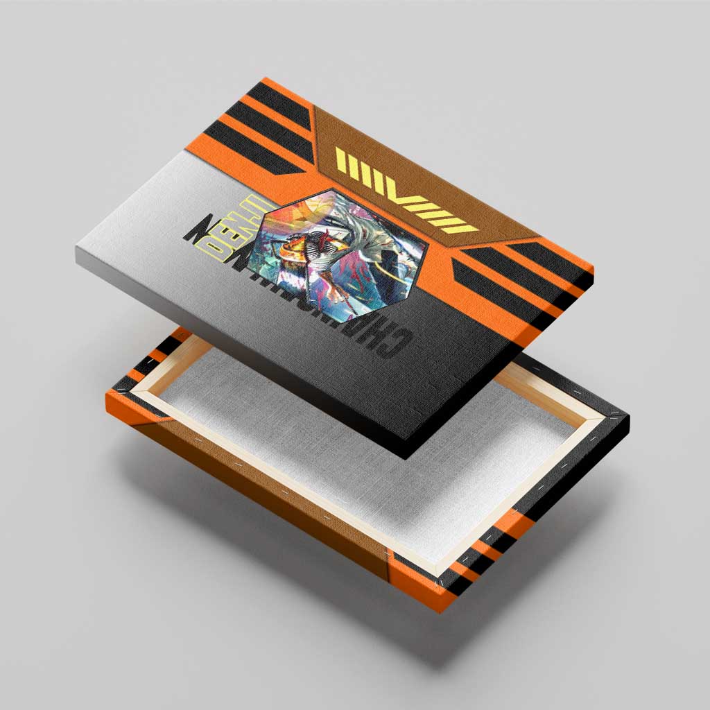 Denji from Chainsaw Man Canvas Wall Art with Energetic Posing and Chainsaw Demon Design - The Mazicc