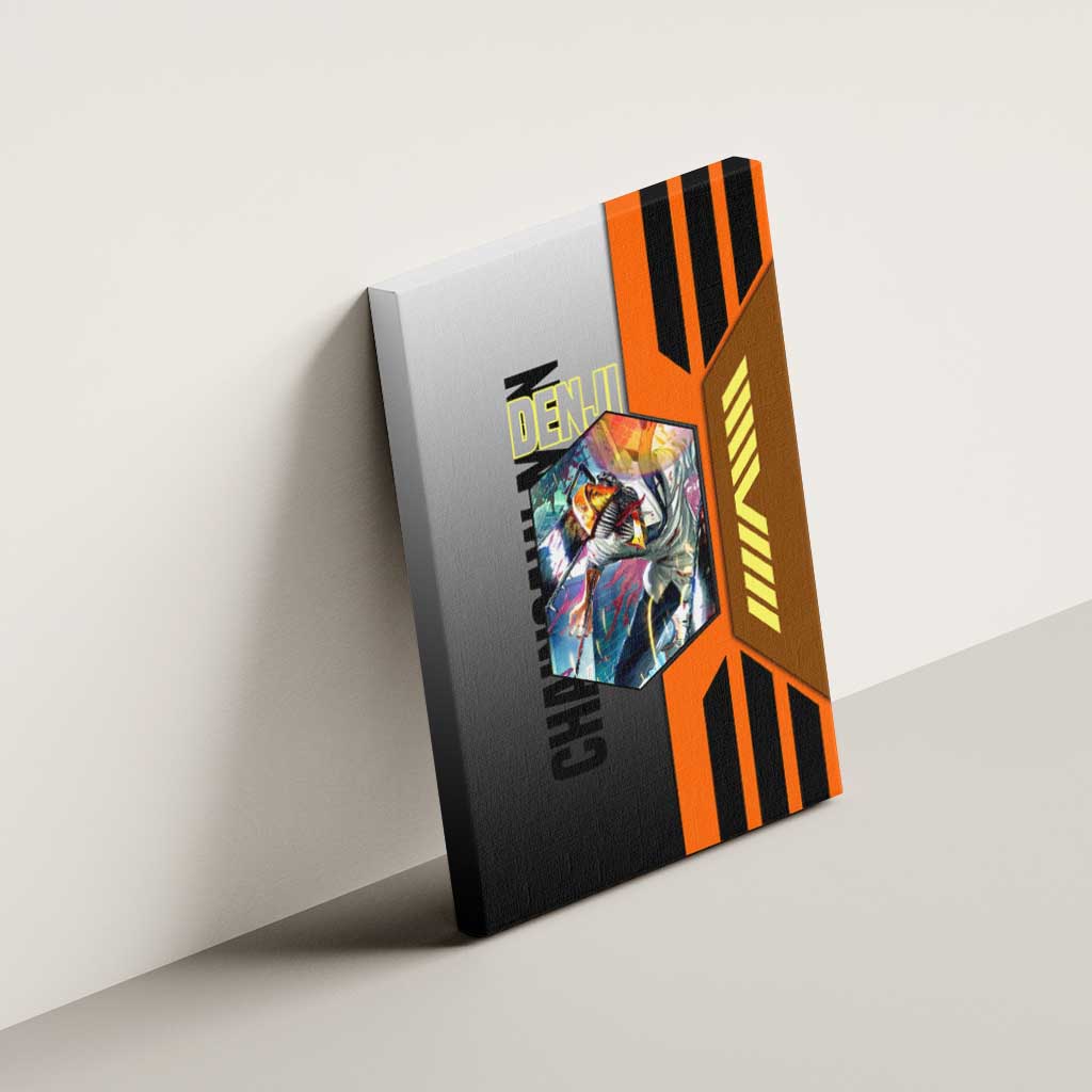 Denji from Chainsaw Man Canvas Wall Art with Energetic Posing and Chainsaw Demon Design - The Mazicc