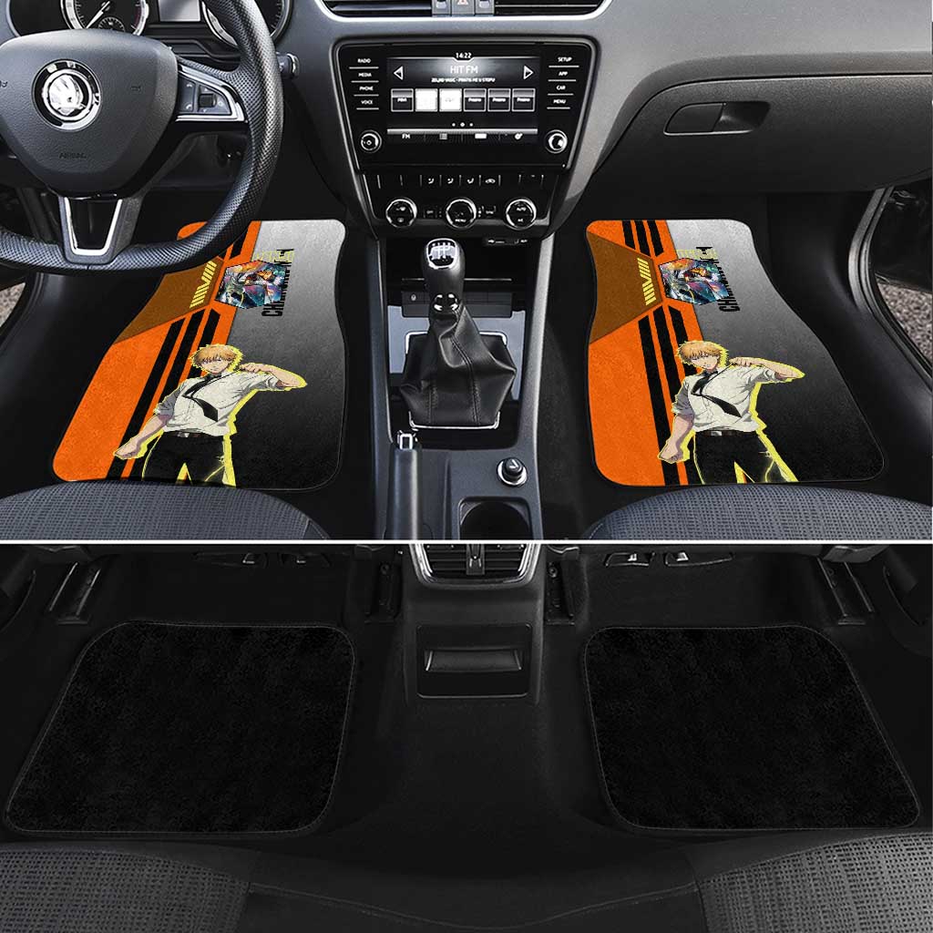 Denji from Chainsaw Man Car Mats with Energetic Posing and Chainsaw Demon Design - The Mazicc