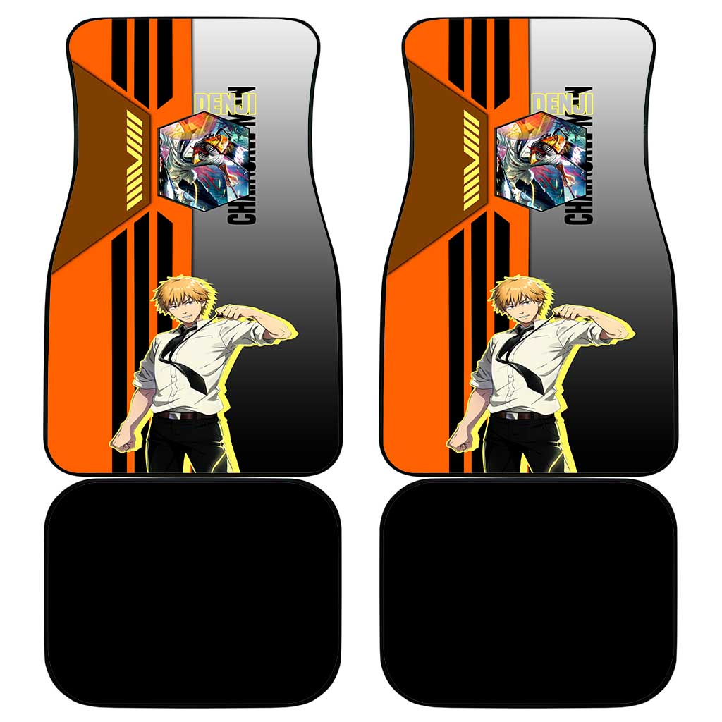 Denji from Chainsaw Man Car Mats with Energetic Posing and Chainsaw Demon Design - The Mazicc