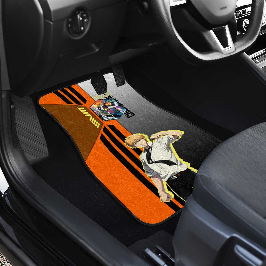 Denji from Chainsaw Man Car Mats with Energetic Posing and Chainsaw Demon Design - The Mazicc