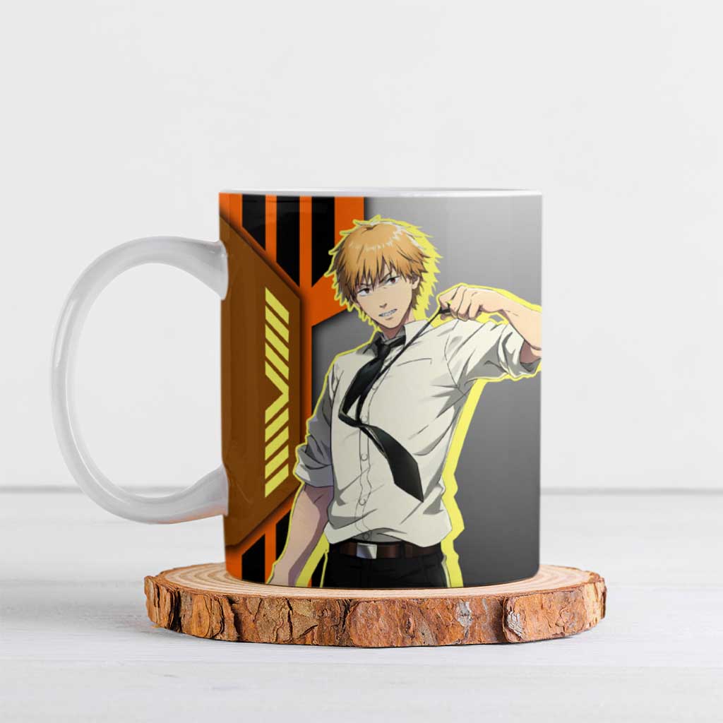 Denji from Chainsaw Man Ceramic Mug with Energetic Posing and Chainsaw Demon Design - The Mazicc